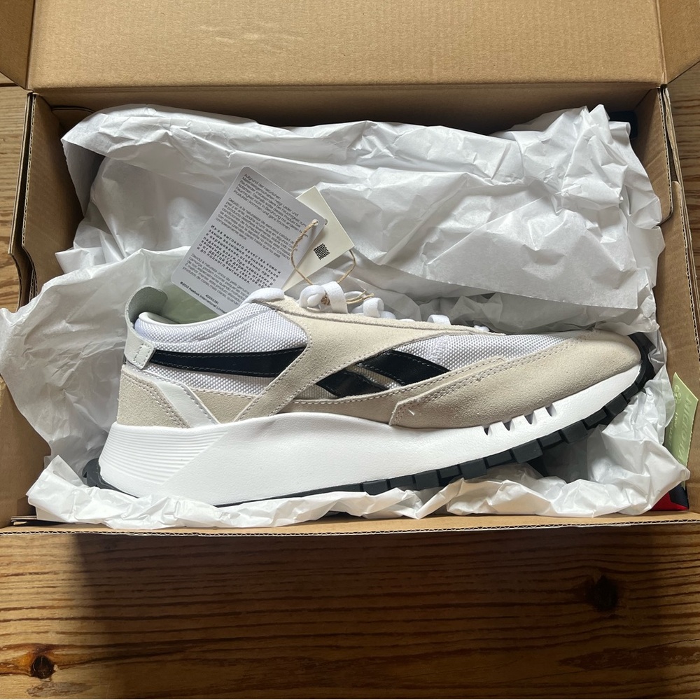 Reebok White and Tan Athletic Shoes